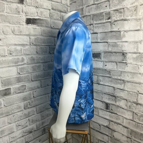 Surf Guru Polynesian Hawaiian Tropical Print Short Sleeve Casual Shirt - Picture 6 of 8